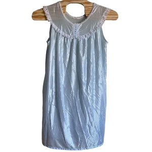 Vintage blue white satiny pyjamas nightie size‎ large